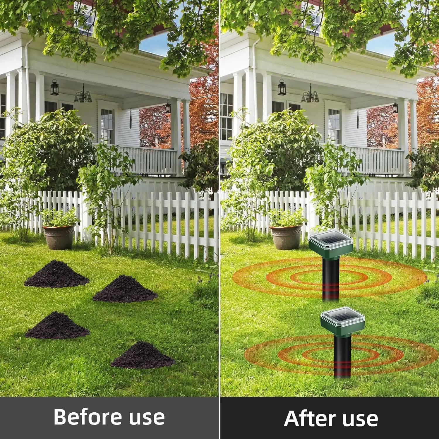 4 шт. репеллент от кротов на солнечной энергии ультразвуковая ловушка для