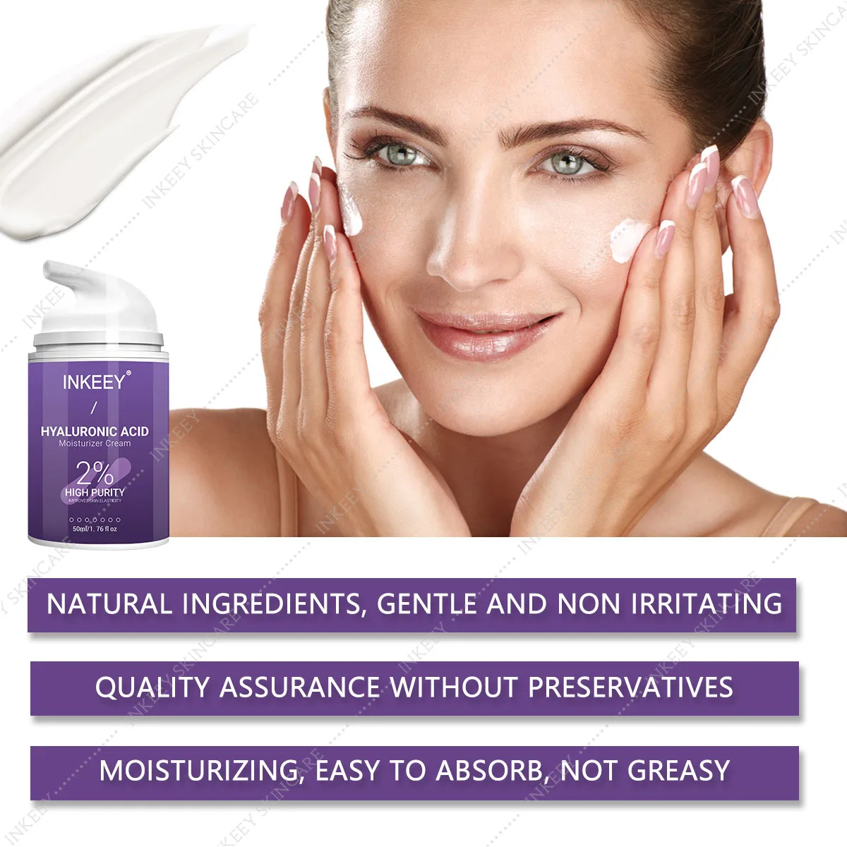 Антивозрастной крем для лица с гиалуроновой кислотой укрепляющий против морщин