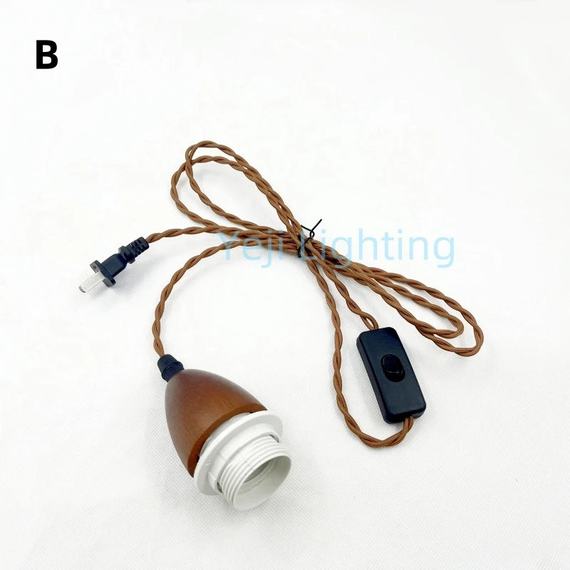 Ретро ностальгическая люстра из орехового дерева цвет E27 держатель лампы витая