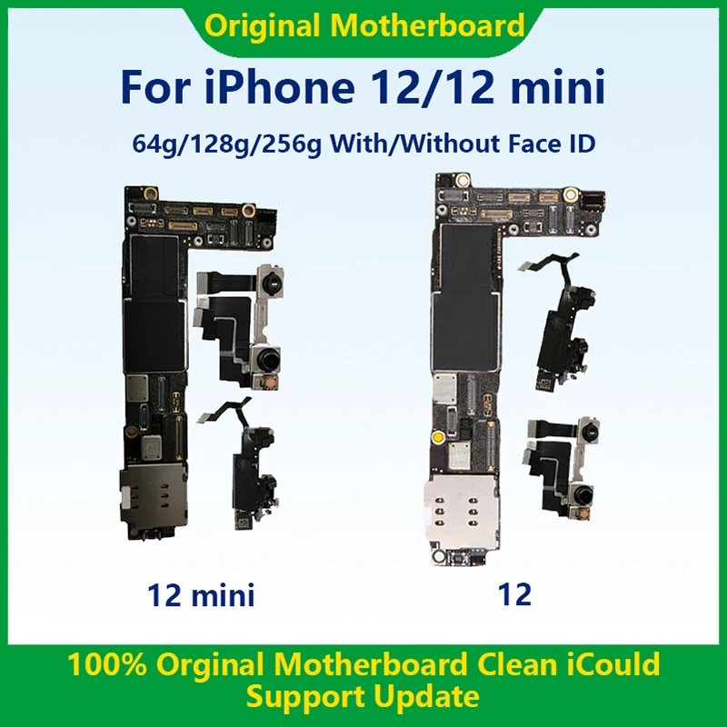 Najtaniej W Pełni Przetestowane Autentyczne Płyty Głównej Dla IPhone 12 Mini 64g/128g/256g Oryginalna Płyta Główna Z Twarzy ID Czyszczone ICloud Darmowa Wysyłka