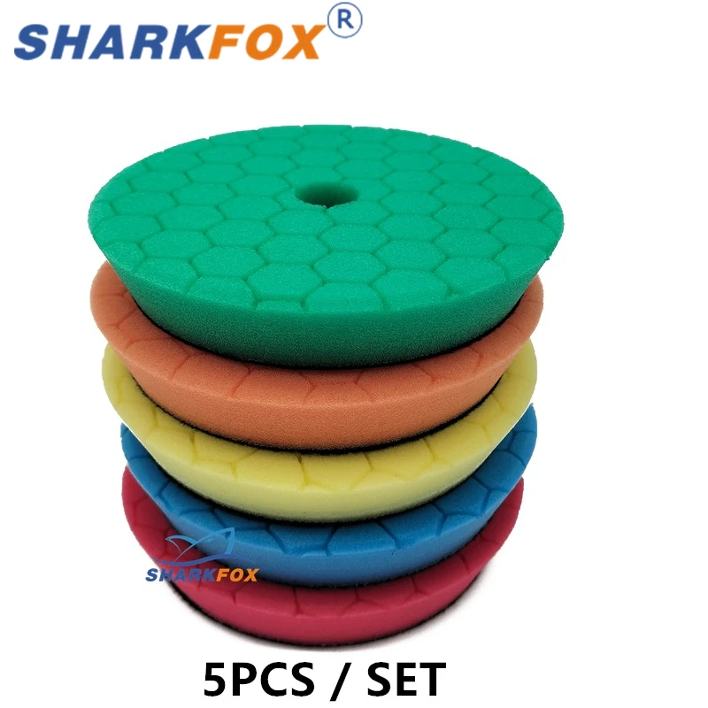 

Полировальные подушечки Sharkfox 3/5/6 дюймов, немецкая пенопластовая губка, набор автомобильных полировальных подушечек для DA/RO, полировщик, буферные инструменты