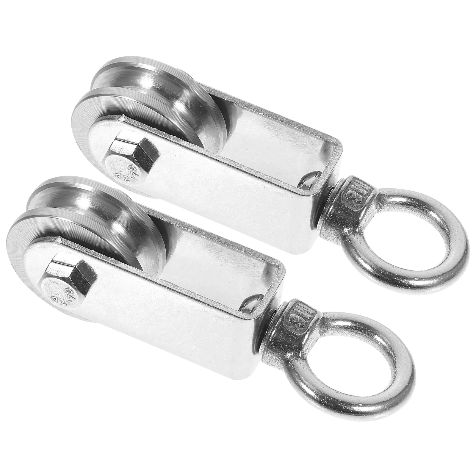 

2 Pcs Track Pulley Lifting Swivel Hook Stainless Steel Wire Rope