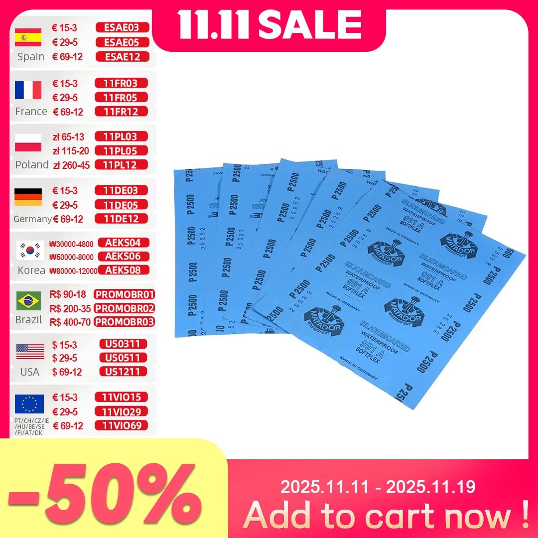 

Шлифовальная бумага Allsome P2500 P3000 P5000 P7000 P1000