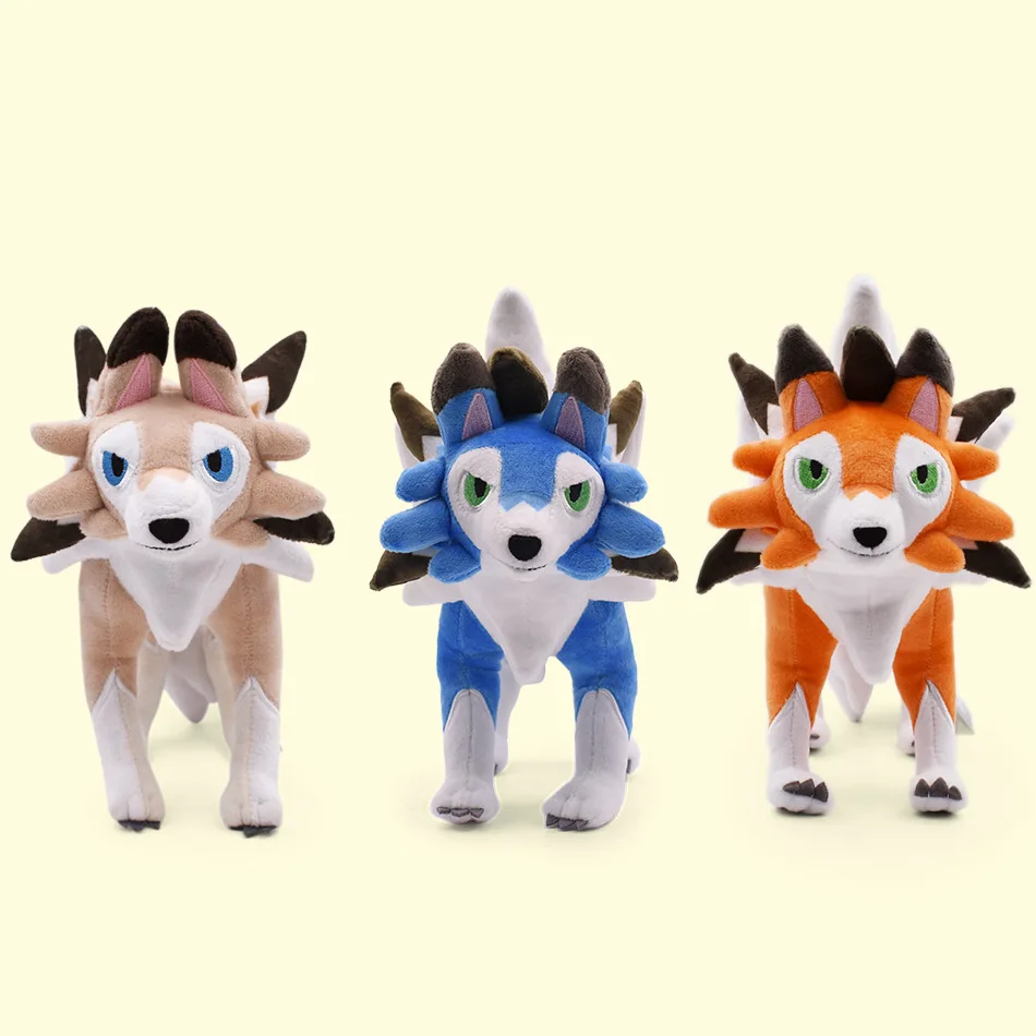 

25cm Cute Lycanroc Plush Toy Shiny Pokemon Plushies Lycanroc Dusk Collect Doll Xmas Gifts For Child Fans High Quality