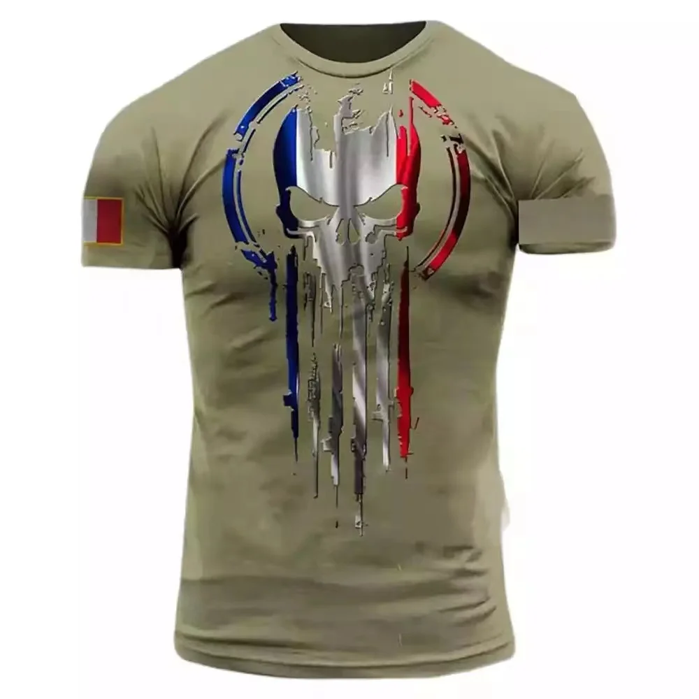 

2022 Summer New ARMY-VETERAN T-Shirt Men's French Soldier Field Top 3D Print Tshirt Veterans Camouflage Commando Loose Camisetas