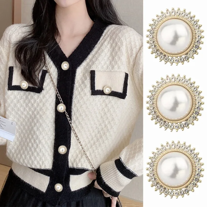 FCXDG 10 шт. красивые Изысканные жемчужные металлические пуговицы модная куртка