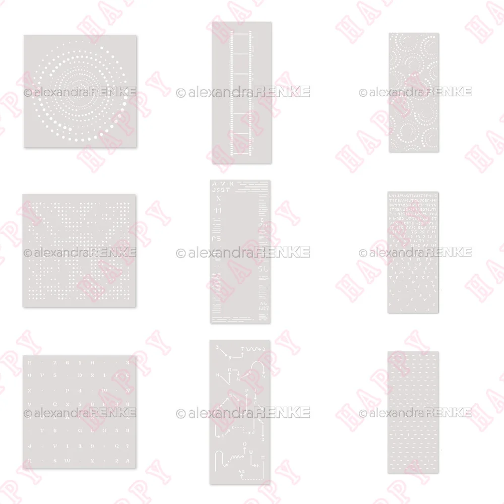 

New Layering Stencil Dots Swirl Square Filmstrip Long Art Abstract Vic Dash Pattern Arrow Puzzle Decoration Embossing Card Mould