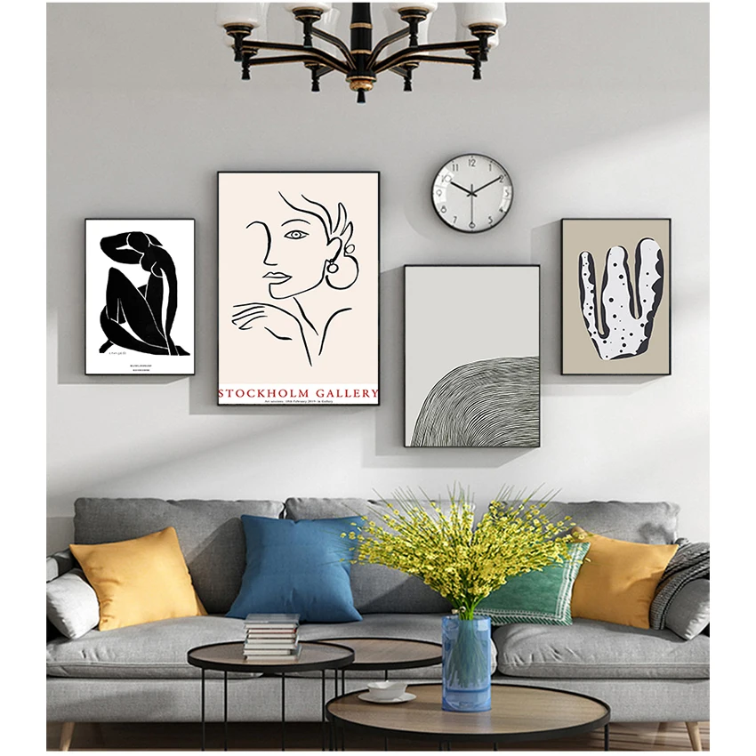 

Wall Art Pictures Living Room Home Decor Abstract Scandinavia Trendy Boho Beige Colors Minimalist Canvas Painting Print