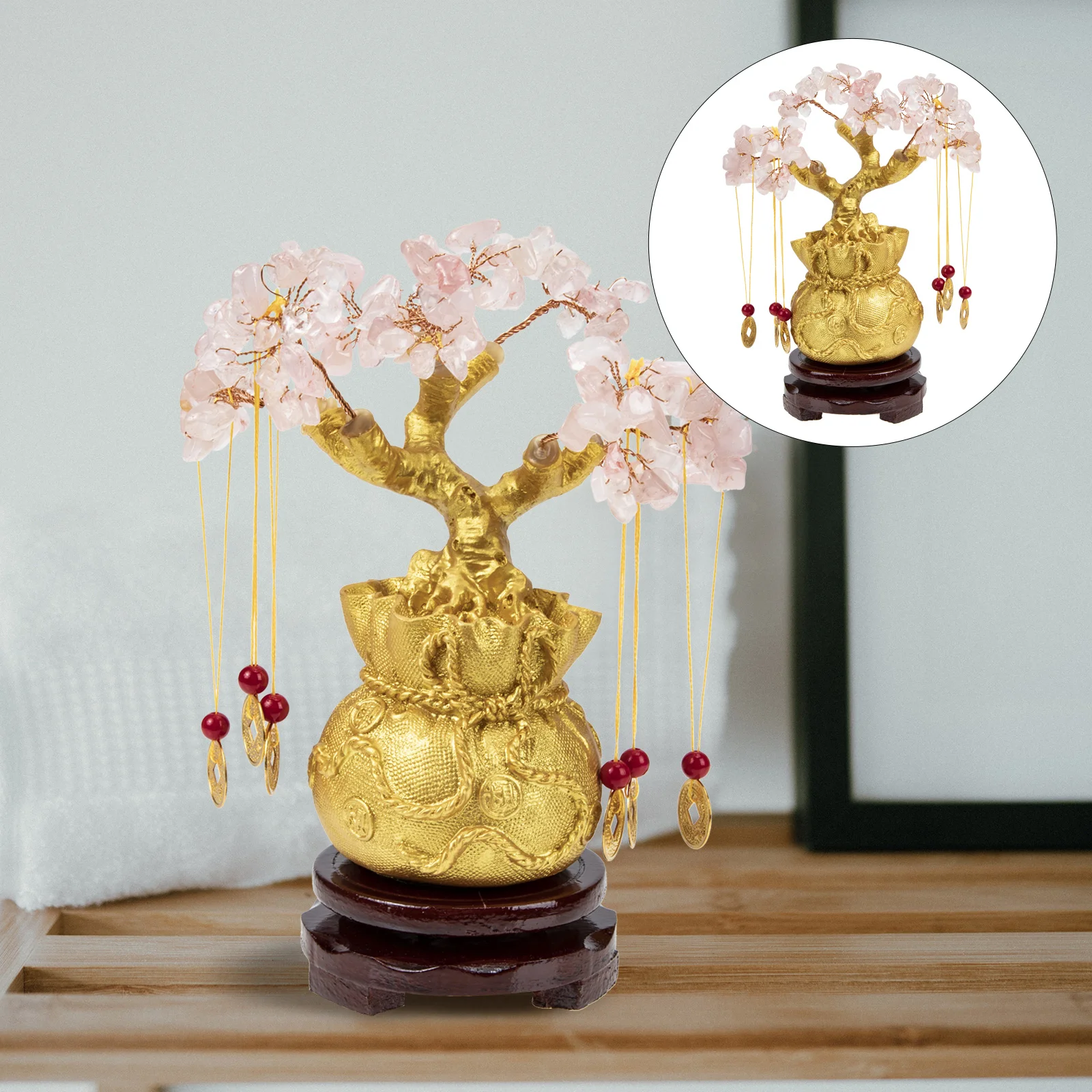 

Tree Money Crystal Bonsai Decor Shui Feng Fortune Room Good Danish Pastel Luck Gemstone Statue Prosperity Wealth Ornament Stone