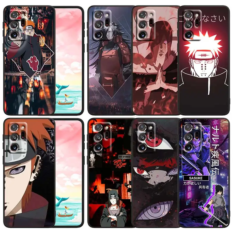 

Anime Cool Naruto Art Phone Case Black For Samsung Note 20 10 9 Ultra Lite Plus F23 M52 M21 A73 A70 A20 A10 A8 A03 j7 j6