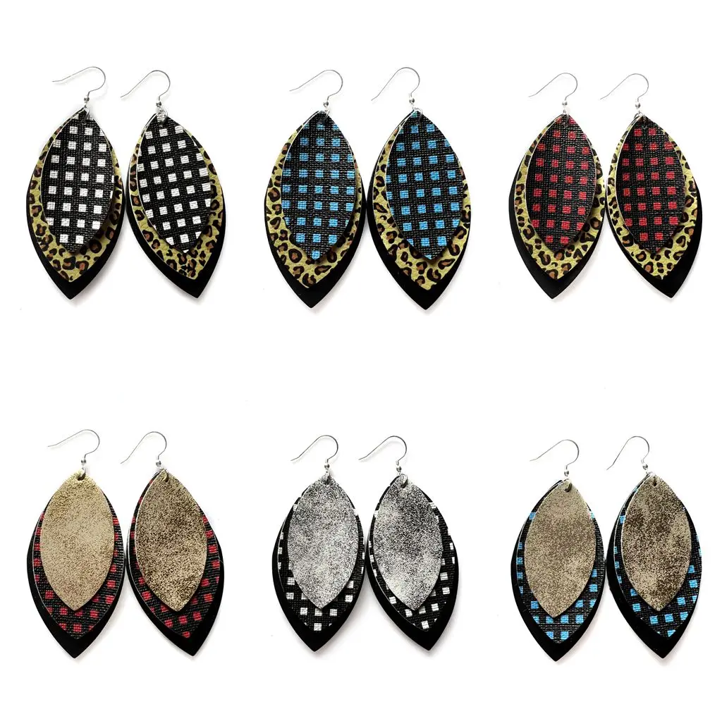 

Новое поступление, 30 пар, рождественские аксессуары для женщин, винтажные большие кожаные серьги, модные ювелирные изделия, оптовая продажа