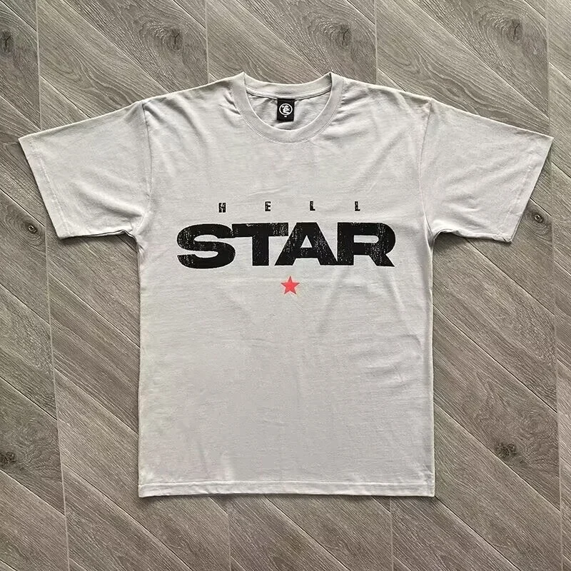 

Hellstar Tee 100% Cotton Angel Print Round Neck High Quality 1:1 Men's And Women's Loose Fit Sports Short Sleeve T