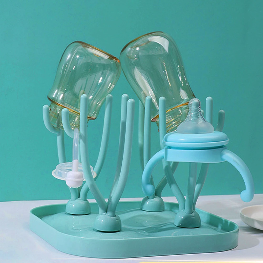 

Bottle Dry Rack Baby Bottle Drain Drying Racks Blue Pink Baby Bottle Cleaning Dryer Drainer Storage Drying Rack