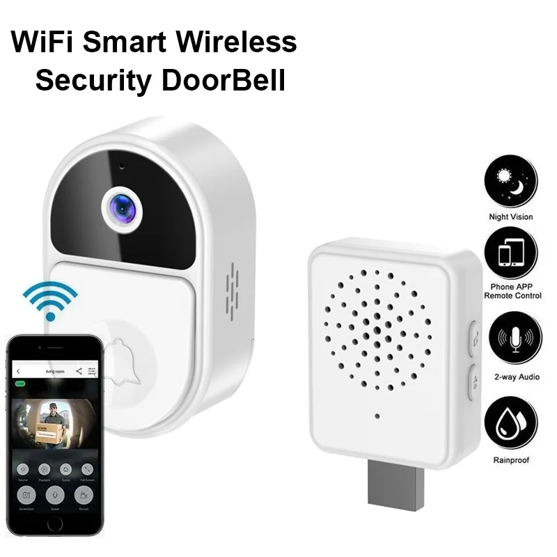 

Беспроводной дверной звонок с Wi-Fi и камерой HD 1080P