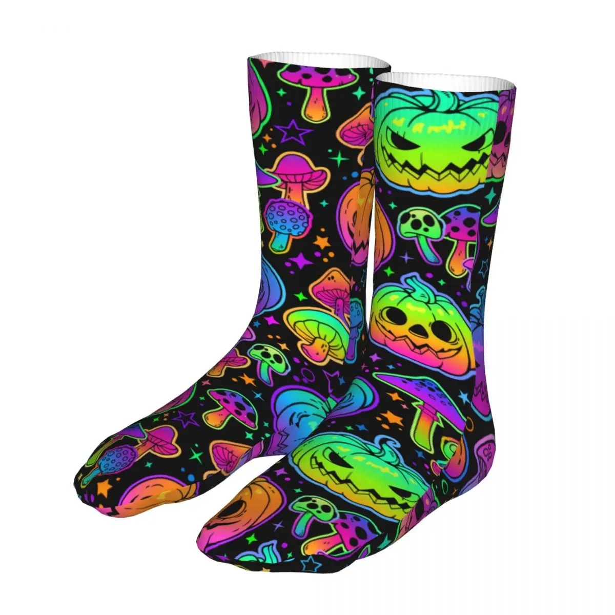

Compression Magic Mushrooms And Pumpkins Woman Socks 2022 Men Sport Socks