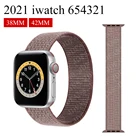 Ремешок Solo Loop для iWatch Series 6 SE 5 4 3, нейлоновый мягкий воздухопроницаемый эластичный браслет для Apple Watch band 44 мм 40 мм 38 мм 42 мм