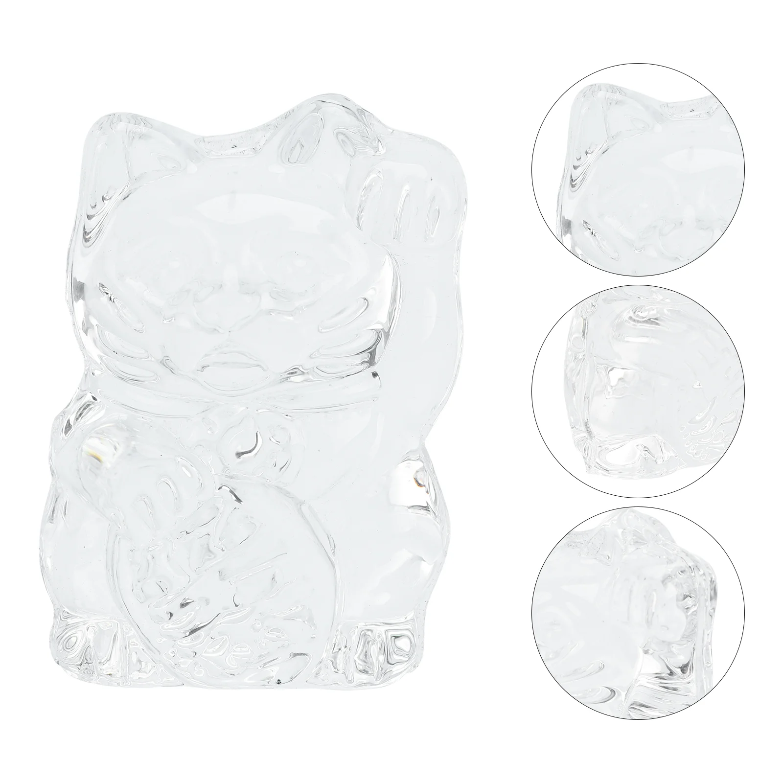 

Cat Lucky Figurineornaments Crystal Sculpture Ornament Decorationfigure Table Waving Asian Luck Good Decorations Miniature