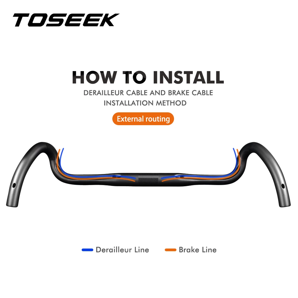 TOSEEK RS-WRC T800 Велосипедный гравийный руль из углеродного волокна Экзотропизм Ручка 31,8 мм Велосипедный дорожный изогнутый стержень 400420440 мм (art.: 3920d489d76ba) - 3920d489d76ba