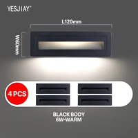 4pcs led wall lamp aluminum outdoor ip65 waterproof led stair light for home stair bedroom bedside bathroom corridor night light