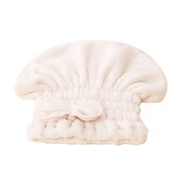 microfiber hair drying towel wrap with bow knot shower cap hair turban hair wrap cap applies to all length and dry hair quickly