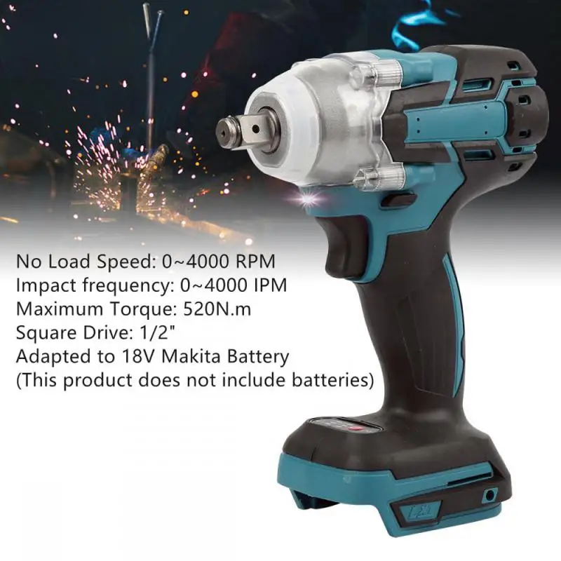 

520N.M Electric Impact Wrench Battery impact key Battery drill drillpro Cordless Impact drill Impact gun Makita 18V Power Tools