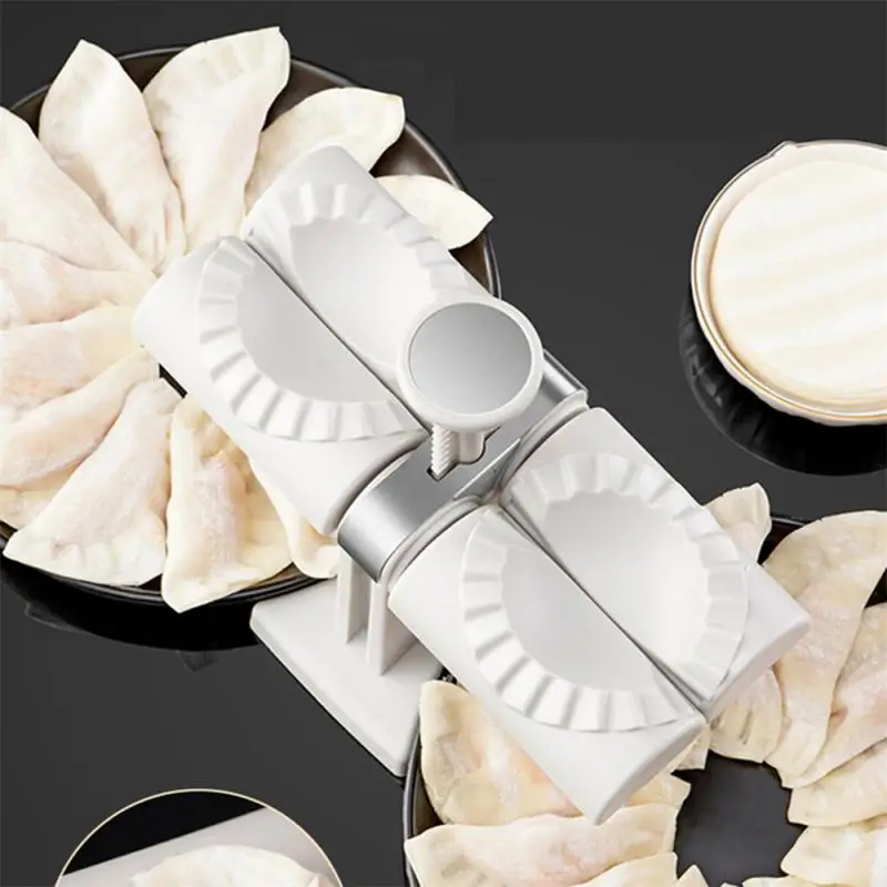 

Fully Automatic Press Dumpling Machine Double Head Press Dumplings Mold DIY Empanadas Ravioli Mould Kitchen Gadget Accessories