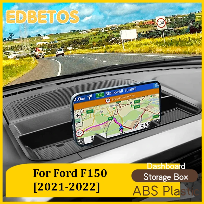 

Dashboard Organizer Tray For Ford F150 F-150 2021 2022 Accessories Center Console Storage Box Interior Insert Anti-Slip Mats