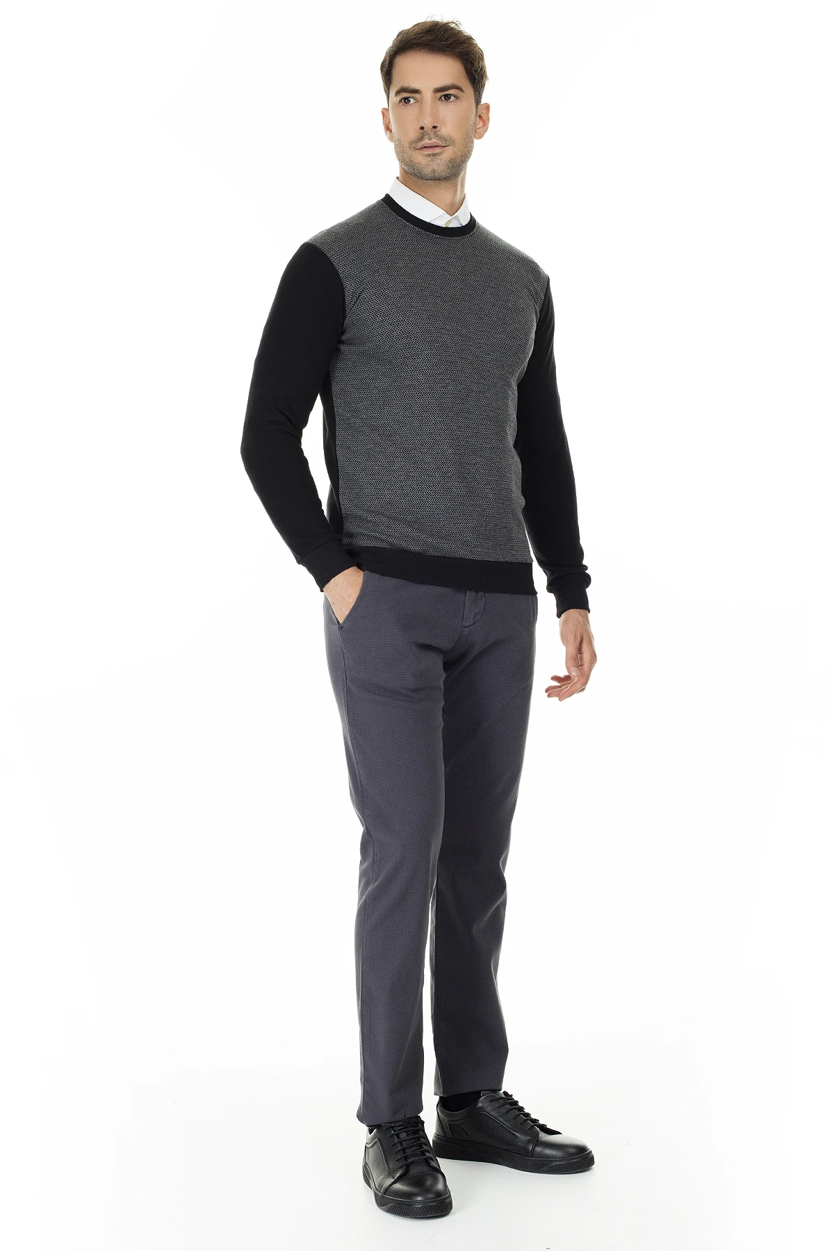 Buratti Crew Neck Sweat Long Sleeve Male весна Fashion Men Clothing Casual Sweathirts 456401 | Мужская одежда