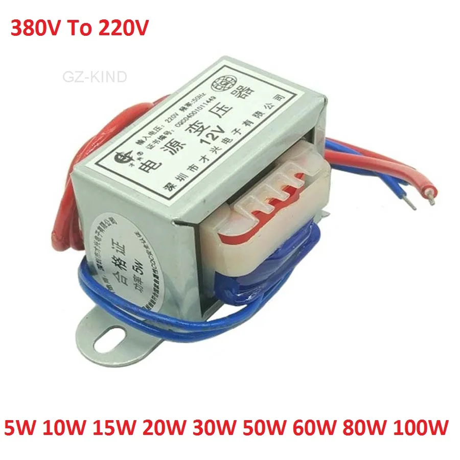 

5W 10W 15W 20W 30W 50W 60W 80W 100W Power Transformer Input AC 380V 50HZ Output AC 220V