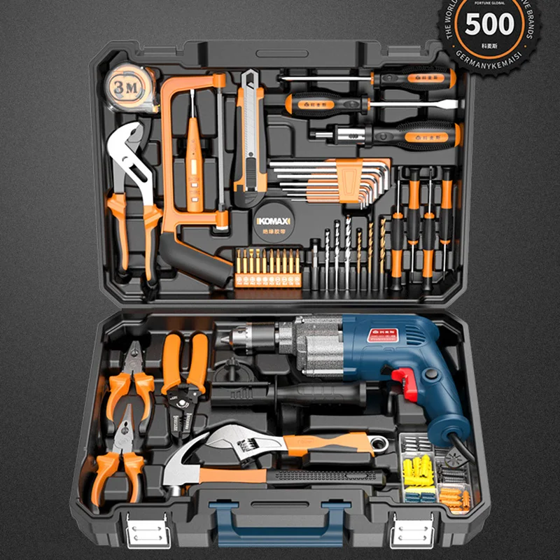 Potable Handyman Tool Box Pouch Full Set Plastic Drill Case Tool Box Trolley Electrician Caixa De Ferramentas Garage Accessories