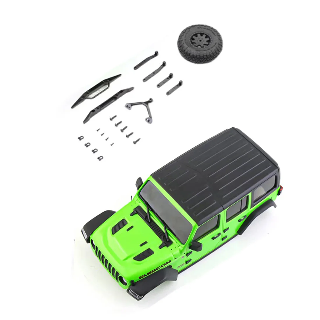 

Корпус кузова радиоуправляемого автомобиля для Kyosho Mini-Z 4X4 JEEP Wrangler Rubicon, обновленные детали гусеничного автомобиля на радиоуправлении, зеленый