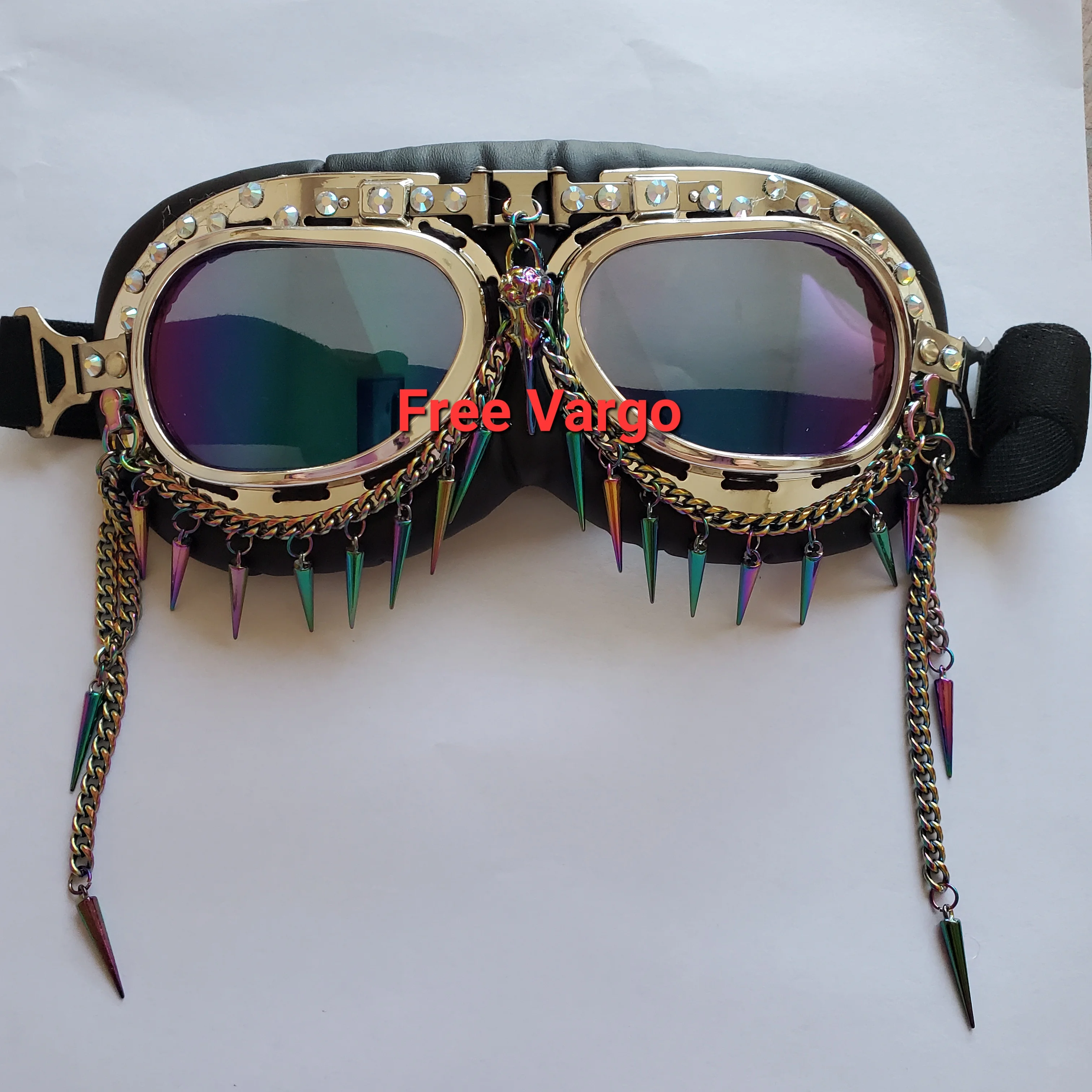Disfraz de calavera holográfica para hombre y mujer, máscara de baile para Festival Rave Streampunk Burning, cabeza de pájaro, gafas góticas ciber