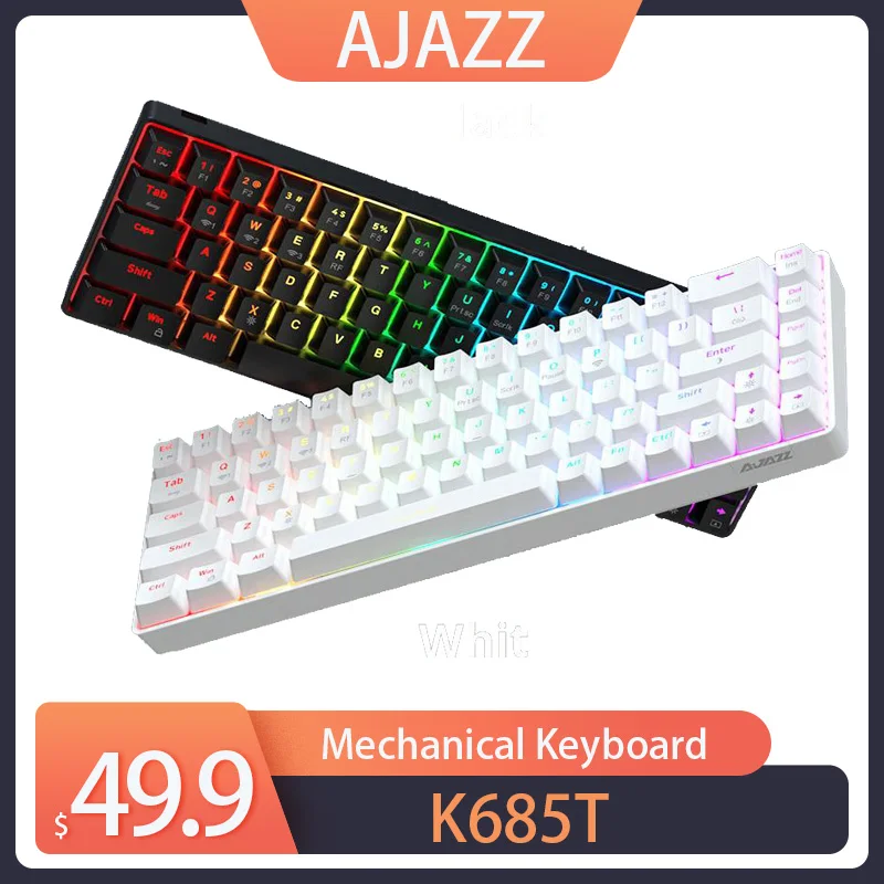 

Клавиатура Ajazz K685T игровая механическая, Bluetooth, 2,4 ГГц