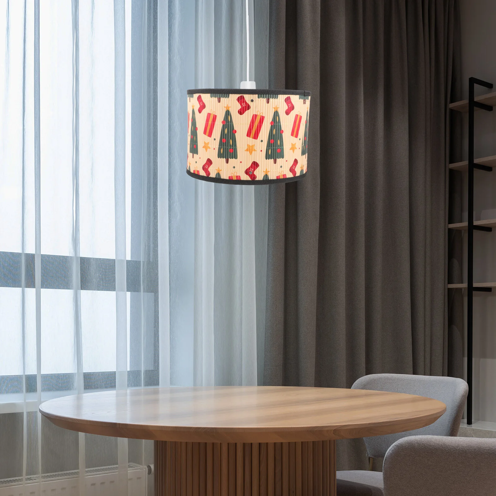 

Upholstery Trim Ceiling Lamp Vintage Style Shade Printing Lampshades Hotel Replacement Iron Small Pendant Cover