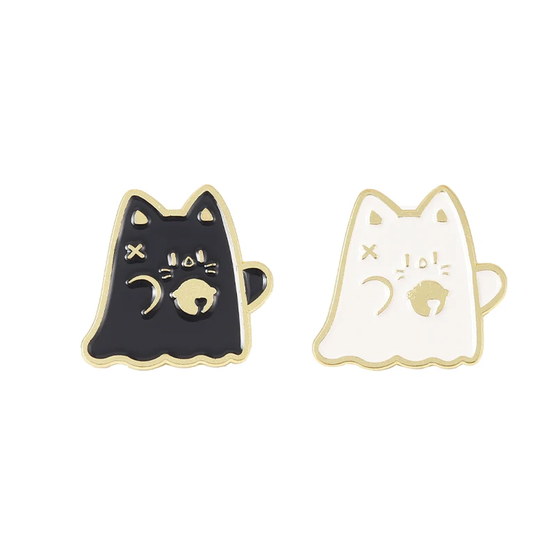 

Cartoon Animals Enamel Pin White Black Cat Women Brooch Jewelry Backpack Hat Decorative Pin Jewelry For Friend