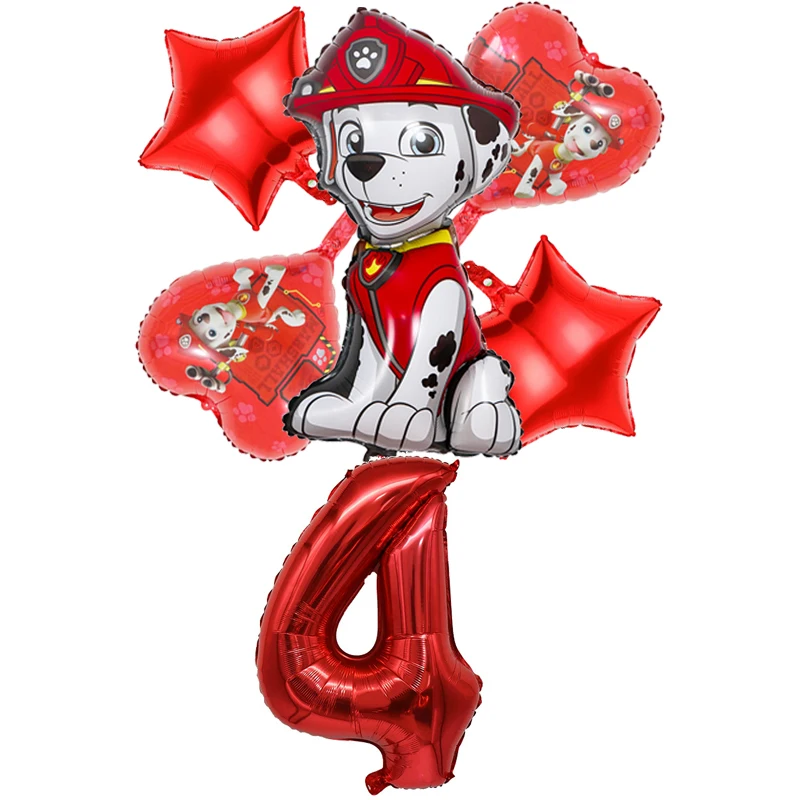 

6 шт., шары из фольги "Щенячий патруль", Маршалл