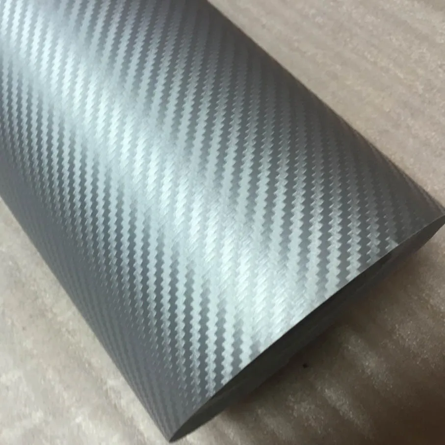 

127X30CM/лот серебро 3D углеродное волокно виниловая пленка для автомобиля рулонная пленка автомобильные наклейки и наклейки для мотоцикла автомобильный Стайлинг 3D углеродная пленка