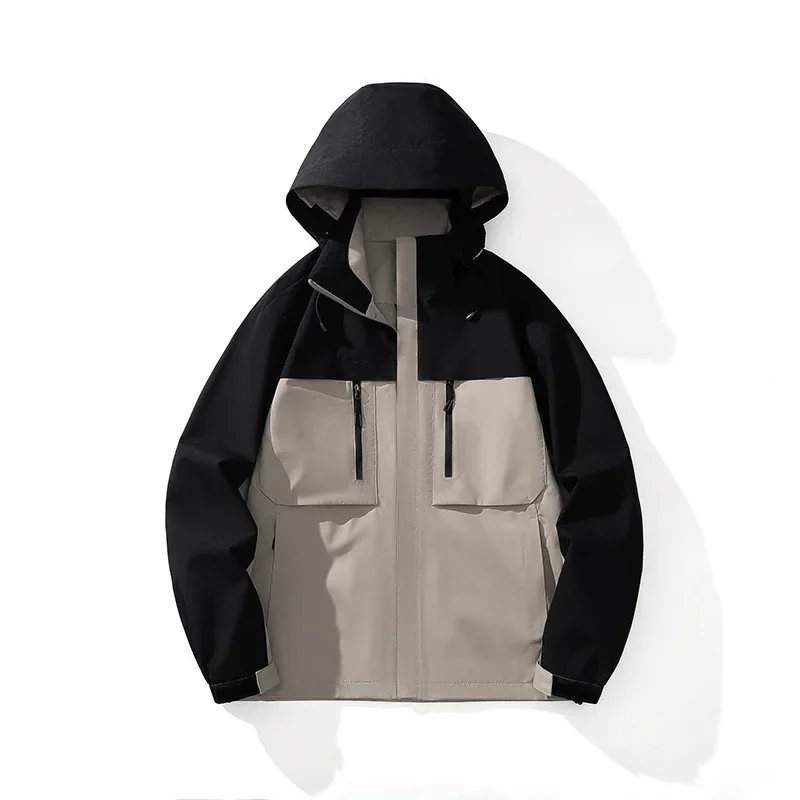 Осенняя пара свободная посадка уличная ветрозащитная водонепроницаемая куртка