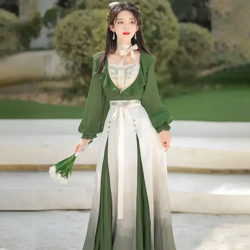 Улучшенное китайское современное праздничное платье феи для женщин осень 2024