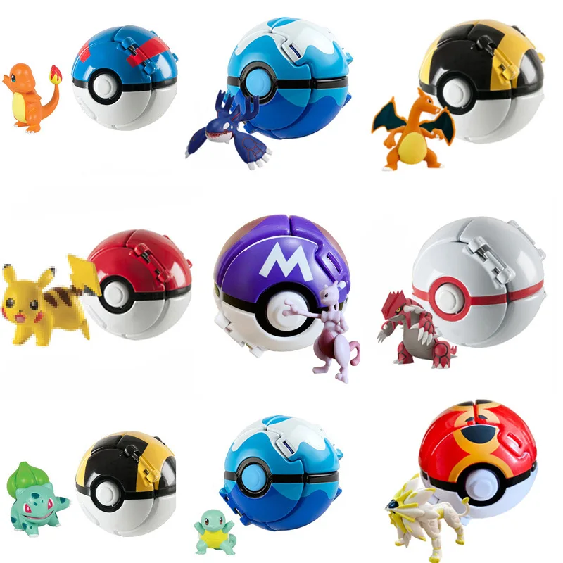 

21 Styles Tomy Pokeball Anime Figure Pikachu Squirtle Pocket Monster Variant Pokemon Elf Ball Toy Action Model Gift Bulk Buy