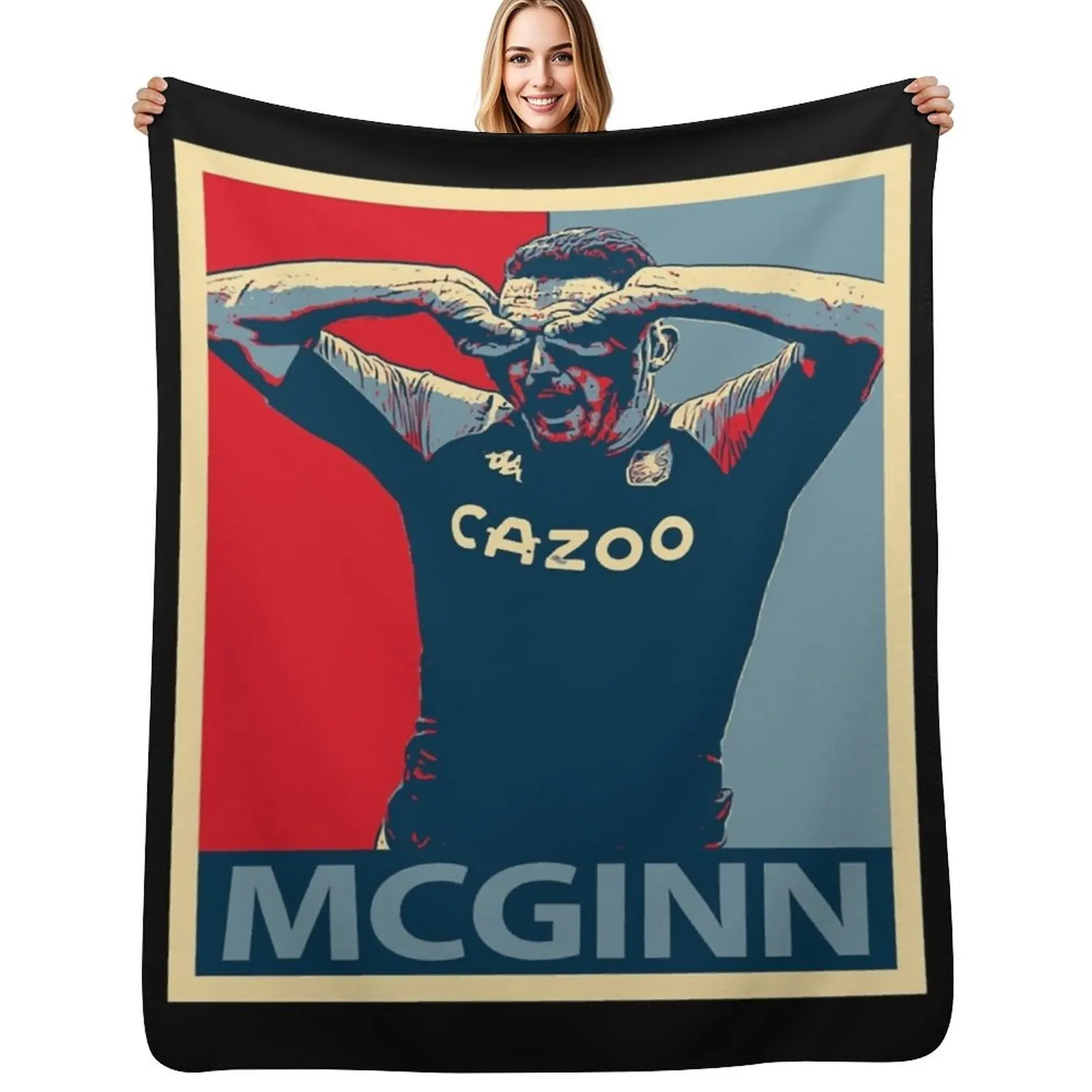 Фото Классическая футболка John McGinn.png. Плед. Рождественские подарки. Индивидуальные мягкие роскошные пледы для кроватей. Аниме-пледы. №1