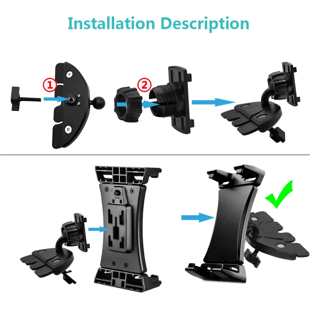 Car Tablet Holder Universal 6 7 8 9 10 11 Inch Phone PC Stand CD Slot Mount Tablets Accessories For ipad Samsung Xiaomi