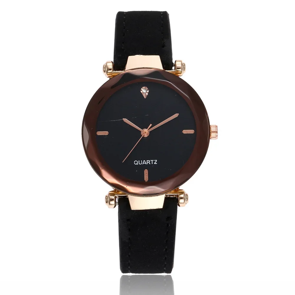 Модные женские кожаные повседневные часы роскошные аналоговые кварцевые