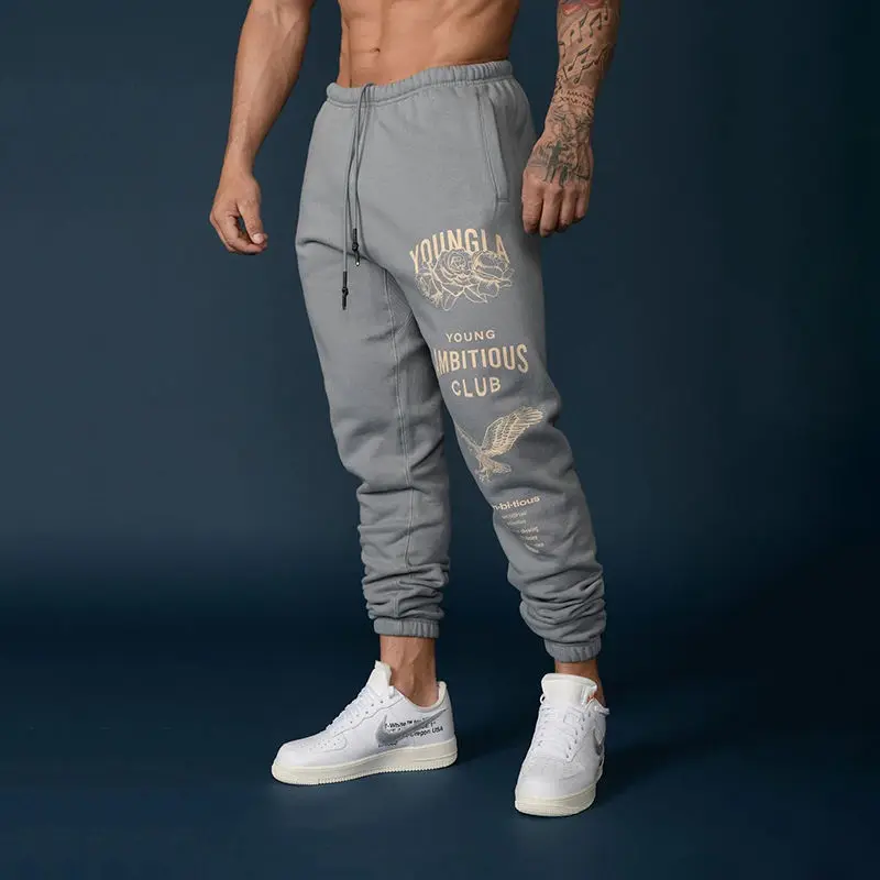 

Trousers Autumn Feet 2022 Trendy Trousers With Outerwear Brand Training Pants Sports Casual Thickened Men's Fitness New