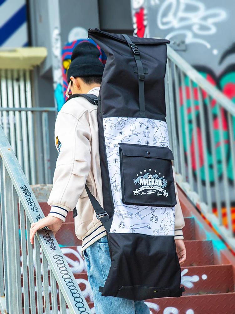 New Fashion Outdoor Bags Unisex Professional Skateboard Backpack Sports Backpack Durable Portable Multi-pocket Adjustable Bag