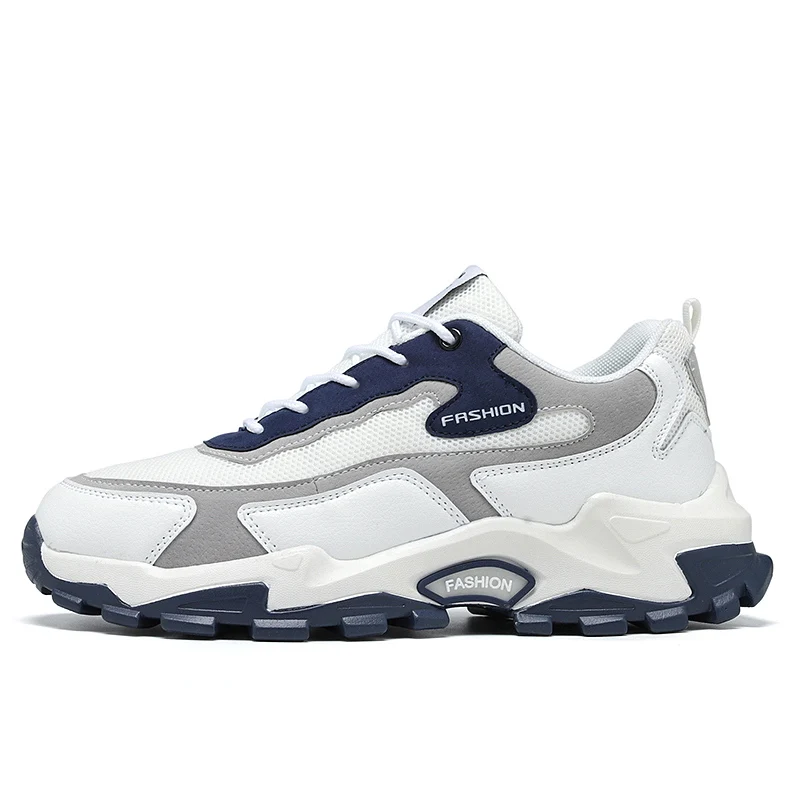 Voinsoon Fashion Color-blocking Men's Running Shoes Soft Skin-friendly Mesh Lined Sneakers Anti-slip Wear-resistant Sports Shoes