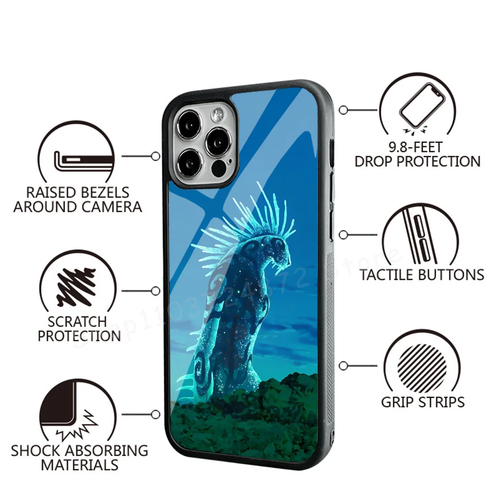 P-Princess M-MononokeS Phone Case For IPhone 16 15 14 13 Pro Max 11 Mini Alex Mirror Magsafe Wireless Charging Cover