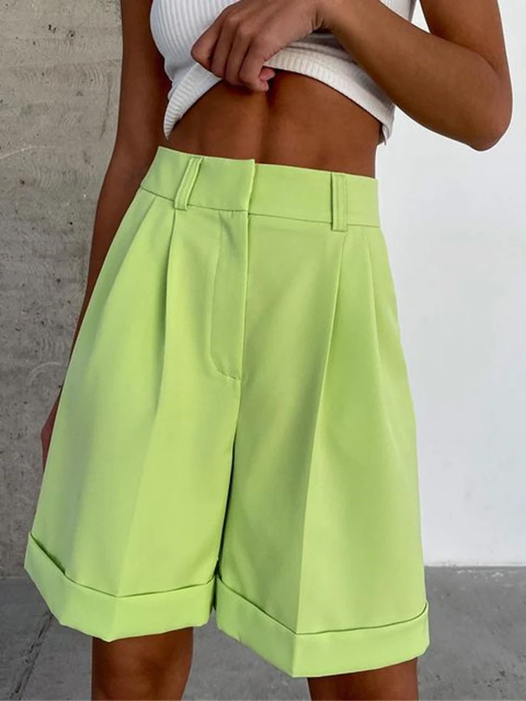 Summer Pants for Women 2023 Solid Wide-leg Pants Fashion Overalls Casual Five-point Pants Women Clothing Women Shorts Networks