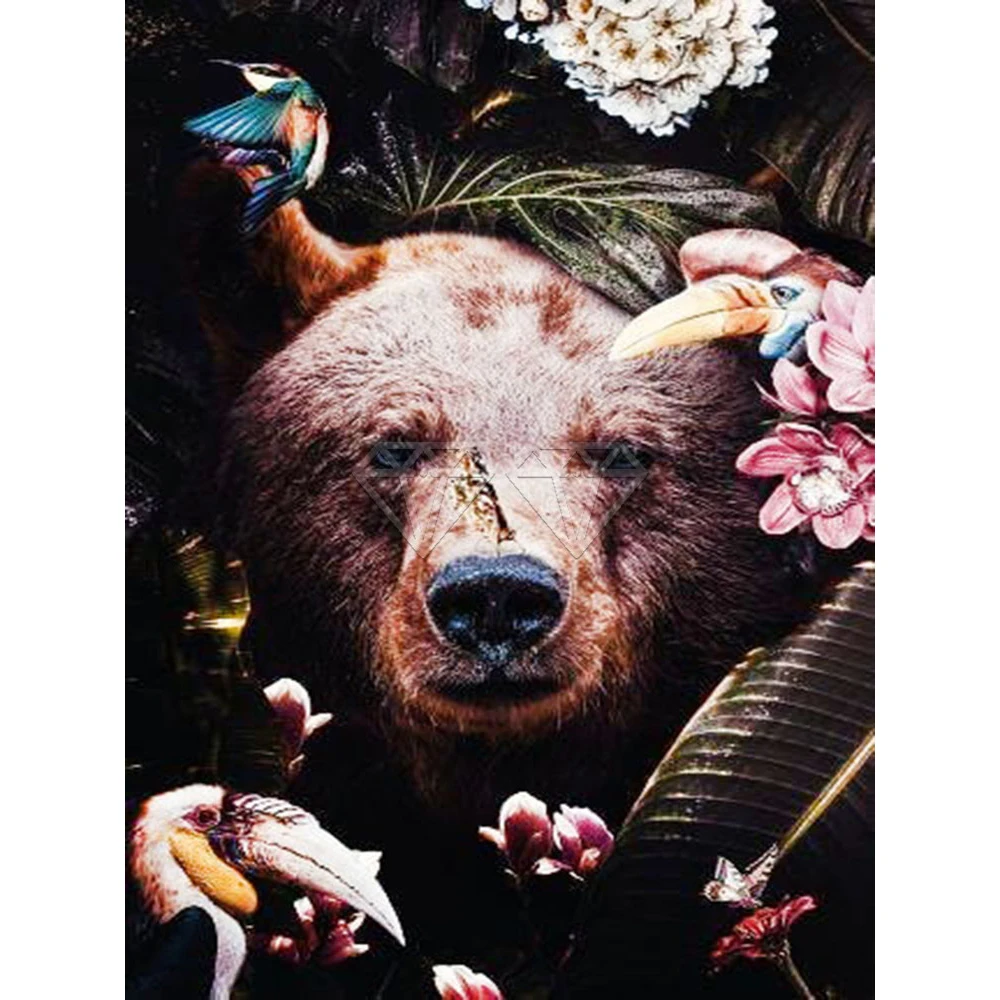 

Алмазная мозаика 5D «сделай сам» с цветами и животными, полная Алмазная вышивка, домашний декор, Рождественская вышивка