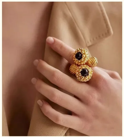 Кольцо с черным агатом Miss Jenny